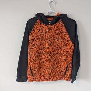 HEAD Boy's Hooded Performance Sweatshirt, Size Large, Orange and Black